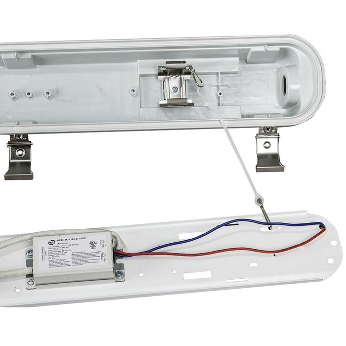 Vaportight fixture inside