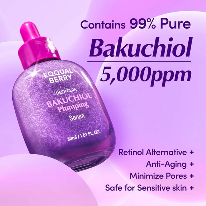 Eqqualberry Deep Cera Bakuchiol Plumping Serum 30ml Pipette Bottle