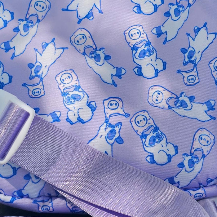 Flying Raccoon Using A Plastic Bag Parachute Cute Pastel Waist Bag/Hip Pack/Sling Bag - Koodle