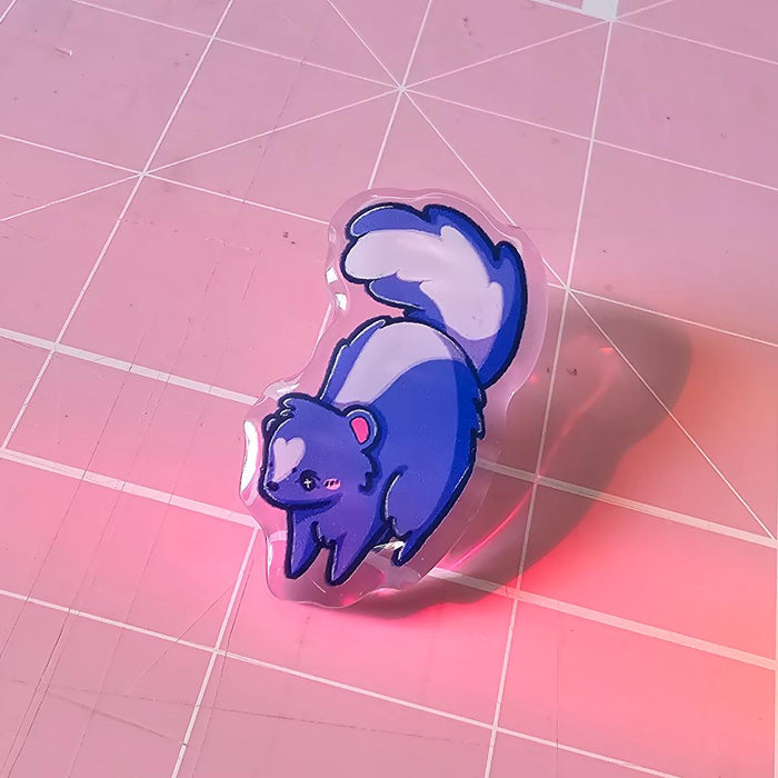 Forbidden Cats Acrylic Pin Trio Featuring Raccoon, Skunk, and Opossum - Koodle