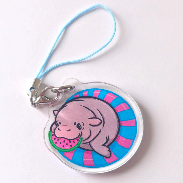 Four Seasons of Moodeng Cute Baby Pygmy Hippo Cell Phone Charm/Keychain/Bag Charm - Koodle