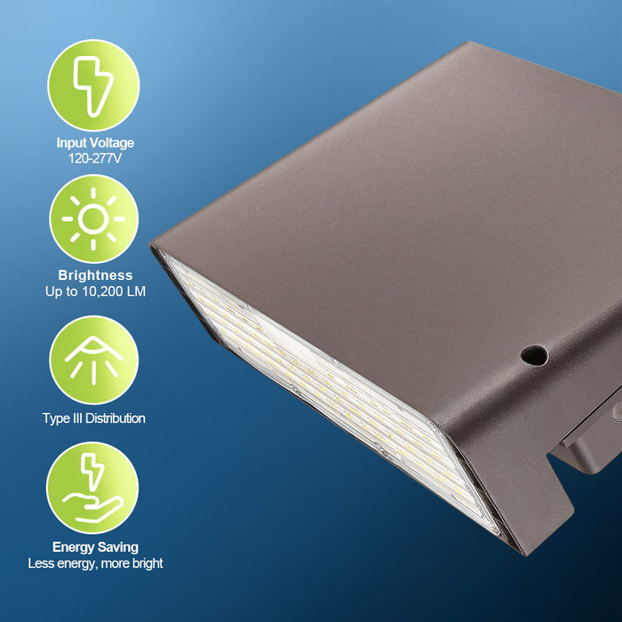 Outdoor Konlite Fullcut off wall light fixture with energy-saving features