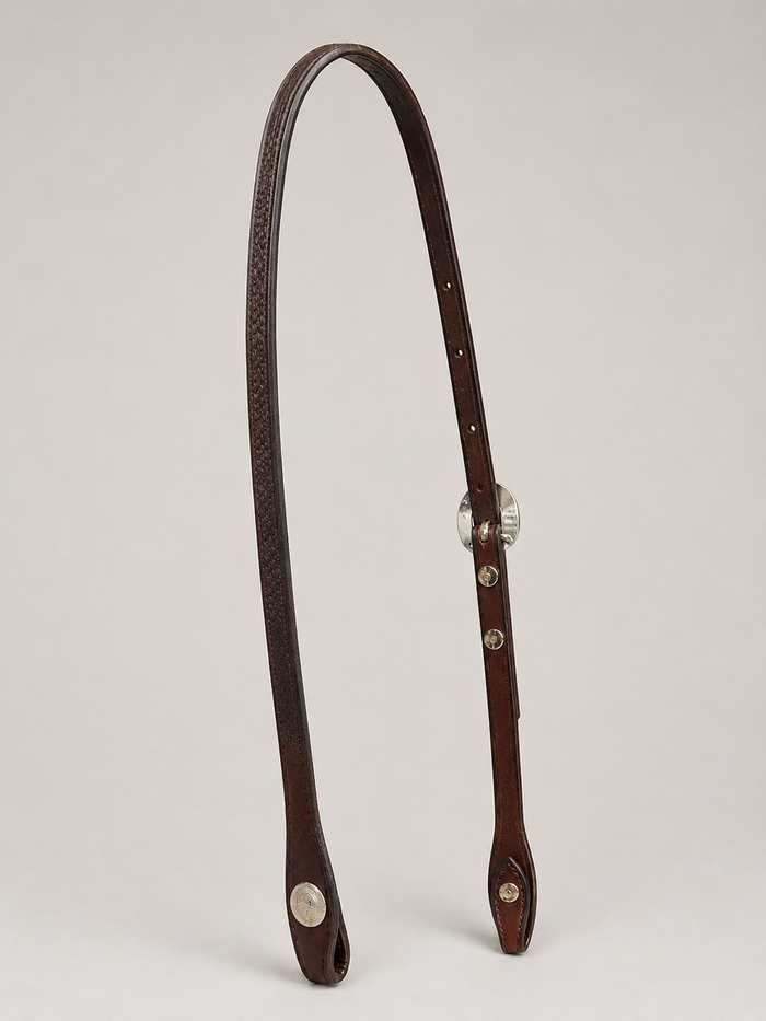 Headstall - HS141 - 1/2" Plain Brown Split Ear with Silver Plate