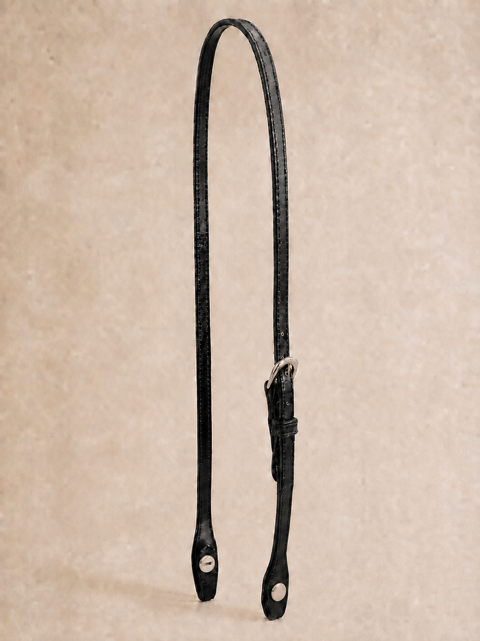 Headstall - HS187 - 1/2" Straight Split Ear Plain Black