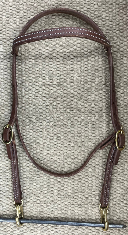 Headstall - HS260 - 5/8” Oiled Browband w/ Snap Ends