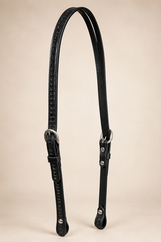 Headstall - HS270 - 5/8" Black Geometric Split Ear