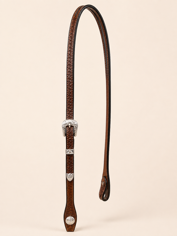 Headstall - HS305 - 1/2" Single Buckle Split Ear with Silver Plated Trim