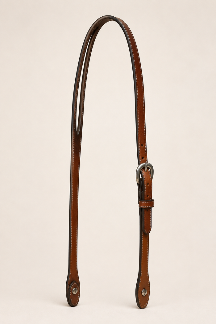 Headstall - HS308 - 1/2" Plain Antiqued One Buckle Split Ear
