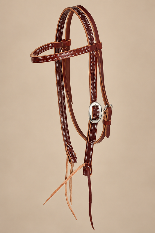 Headstall - HS409 - 3/4” Burgundy Latigo Leather Browband