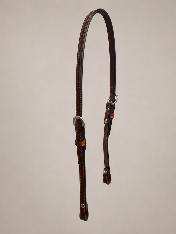 Headstall - HS83 - 5/8" Geometric Antiqued Split Ear