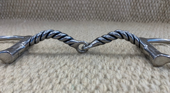 BIT - MB06 - Myler D-Ring Sweet Iron Twisted Snaffle Stainless
