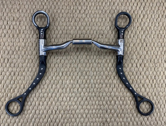 BIT - MB28 - Myler MBB Flat Shank Sweet Iron Comfort Snaffle Black w/ Dots