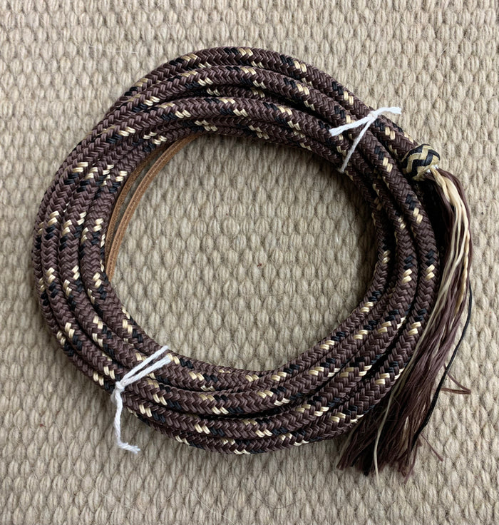 Get Down - GET20 - 3/8"x18' Brown w/ Black and Tan Flecks and Rawhide Knot