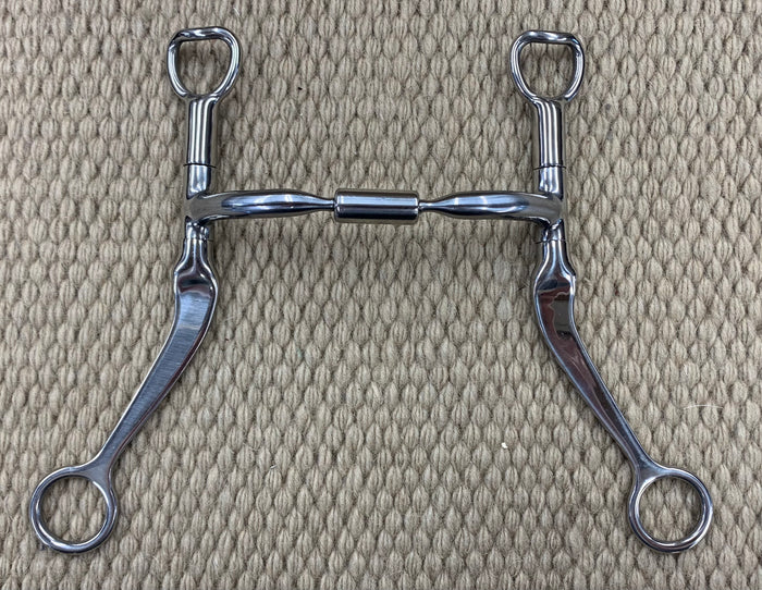 BIT - MB02 - Myler Flat Long Shank Sweet Iron Comfort Snaffle Stainless 5”