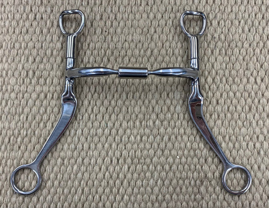 BIT - MB02 - Myler Flat Long Shank Sweet Iron Comfort Snaffle Stainless 5”