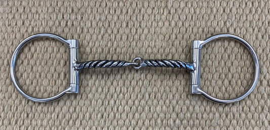 BIT - MB06 - Myler D-Ring Sweet Iron Twisted Snaffle Stainless
