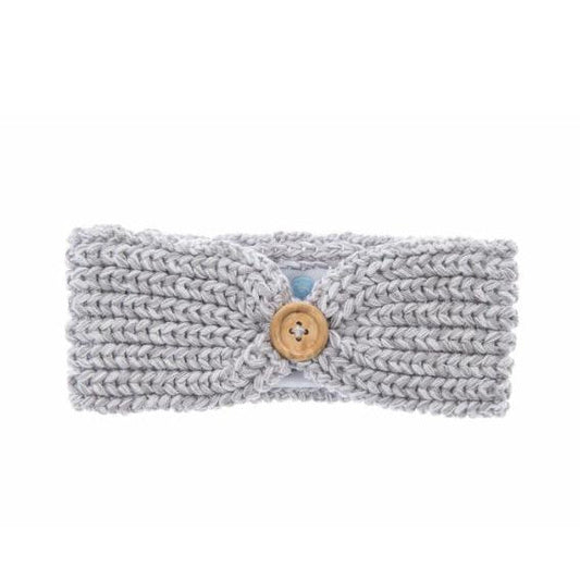 Beba Bean Knit Headband - Grey-Simply Green Baby