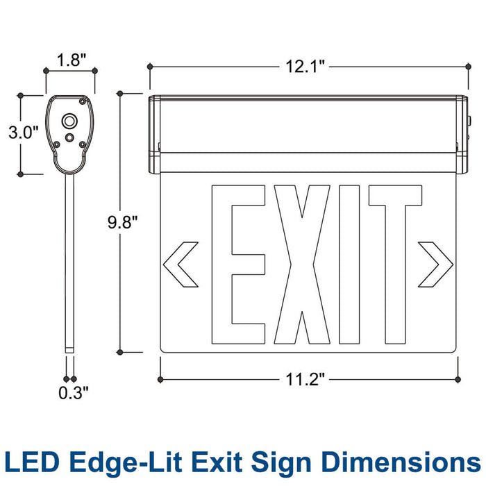 Dimension of LED EXIT Sign