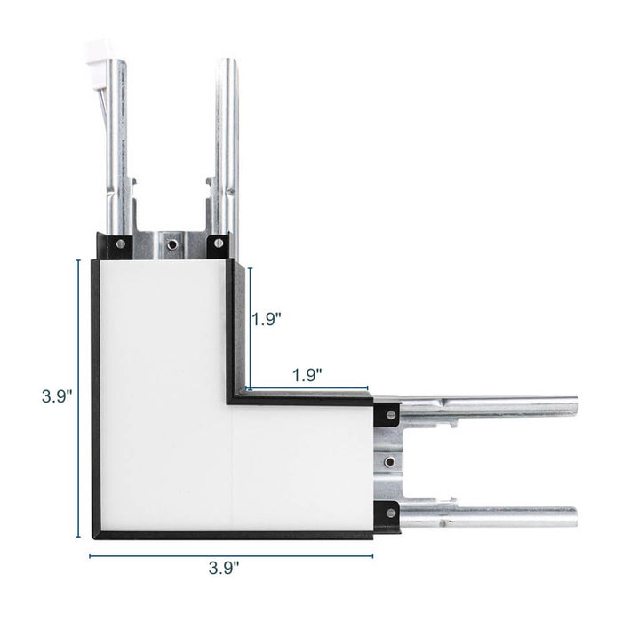 Dimensions of Black L-Shape Connector Use with Konlite Architectural Linear Light