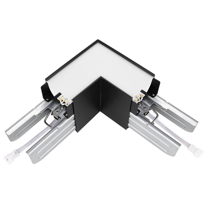 Black L-Shape Connector Use with Konlite Architectural Linear Light