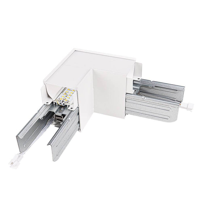 White L-Shape Connector Use with Konlite Architectural Linear Light Fixture