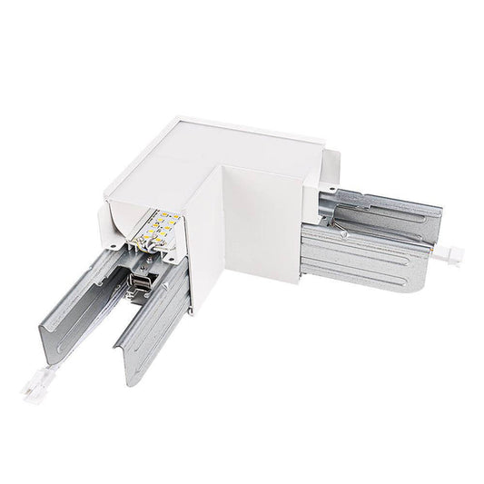 White L-Shape Connector Use with Konlite Architectural Linear Light Fixture