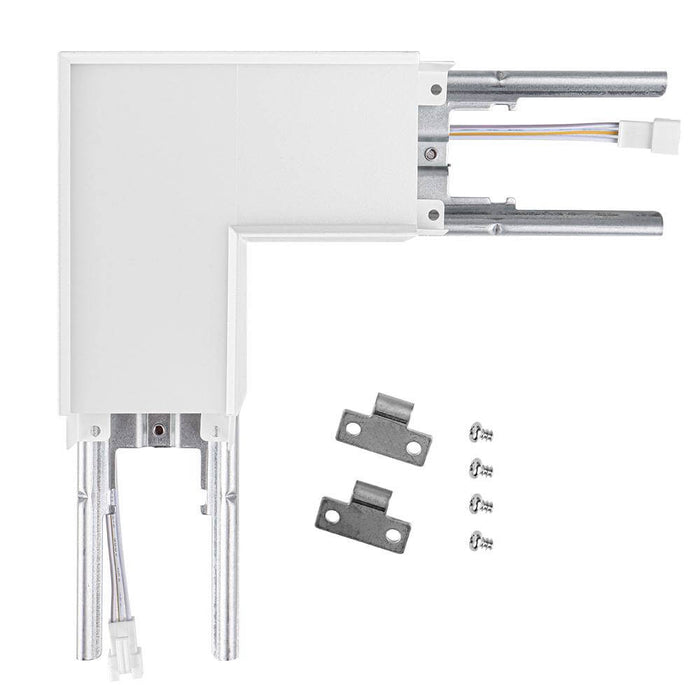 White L-Shape Connector Use with Konlite Architectural Linear Light Fixture