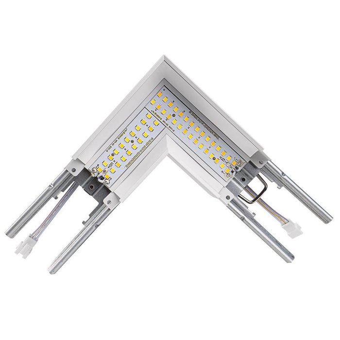 Inside view of White L-Shape Connector Use with Konlite Architectural Linear Light Fixture