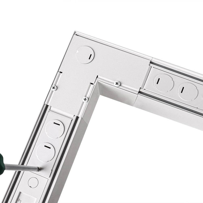 White L-Shape Connector Use with Konlite Architectural Linear Light Fixture