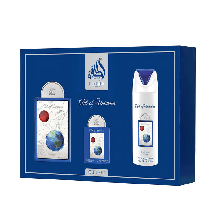 Lattafa Art Of Universe Eau De Parfum 100ml & Eau De Parfume 20ml, Body Spray 200ml Gift Set