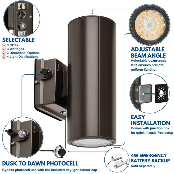 Product details of Konlite LED Cylinder Up and Down Wall Light fixture