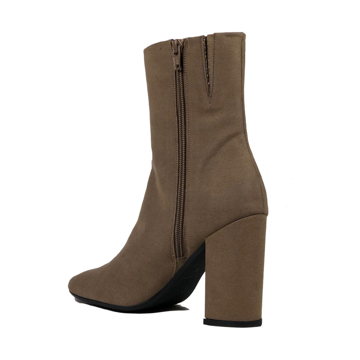 'Lisa' vegan-leather Chelsea bootie by Zette Shoes - taupe - Vegan Style
