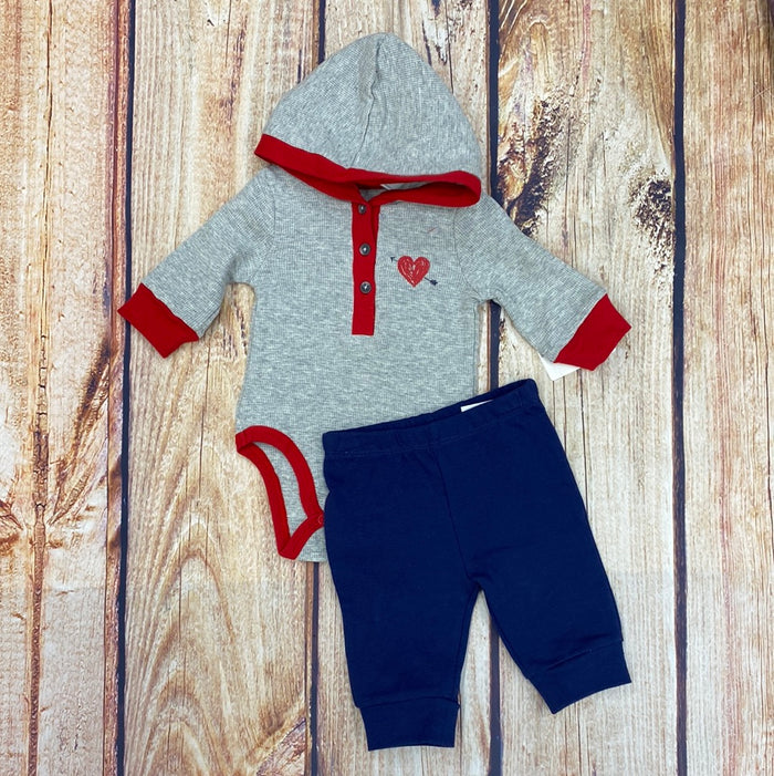 LITTLE ME VALANTINE GRAYHOODED ONSIE SET