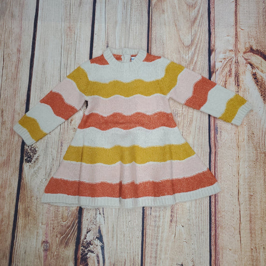 MAYORAL PINK/ORANGE YELLOW KNIT SWEATER DRESS