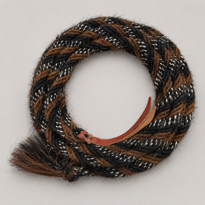 Mecate - MEC126 - 5/8"x22' 6-Strand Brown, Black and White