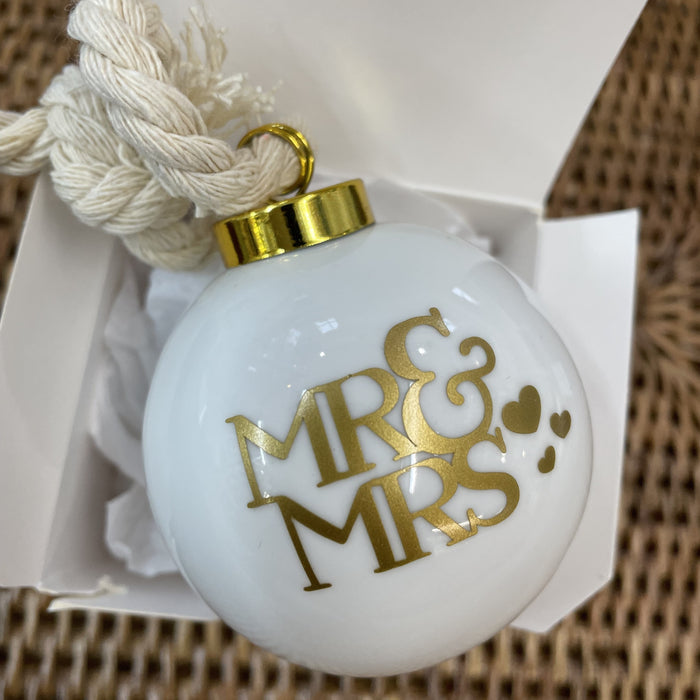 Mr & Mrs Ornament - Gold
