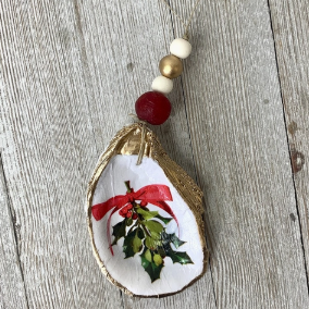 Oyster Ornament - Mistletoe 2