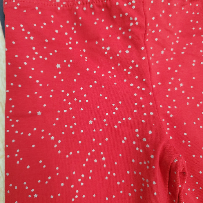 Red Glitter Print Leggings