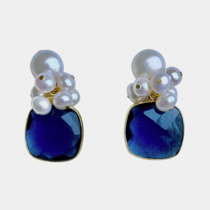 Reese Earrings - Sapphire Blue
