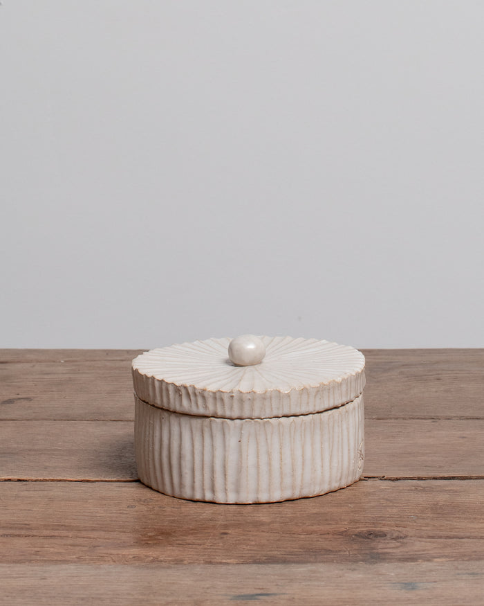 Ribbed Stoneware Canister