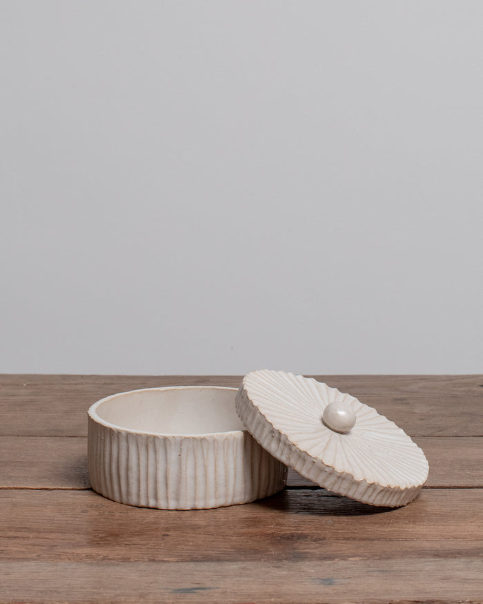 Ribbed Stoneware Canister