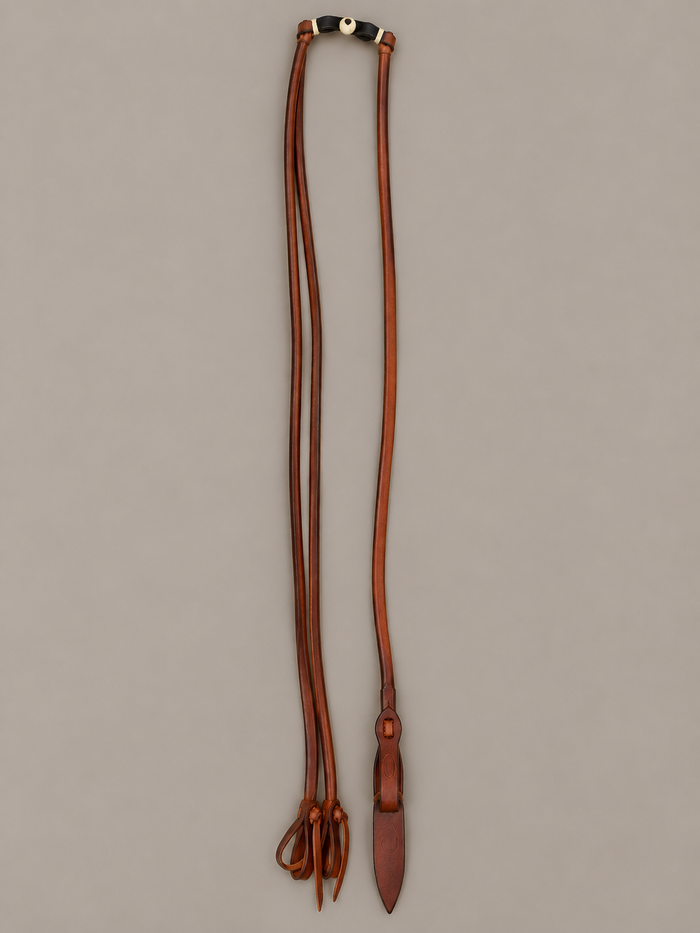Romal Reins - RR64 - 1/2" Harness with Tie Ends & Popper  100"