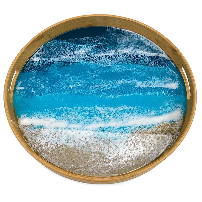 Round Resin Tray - Ocean