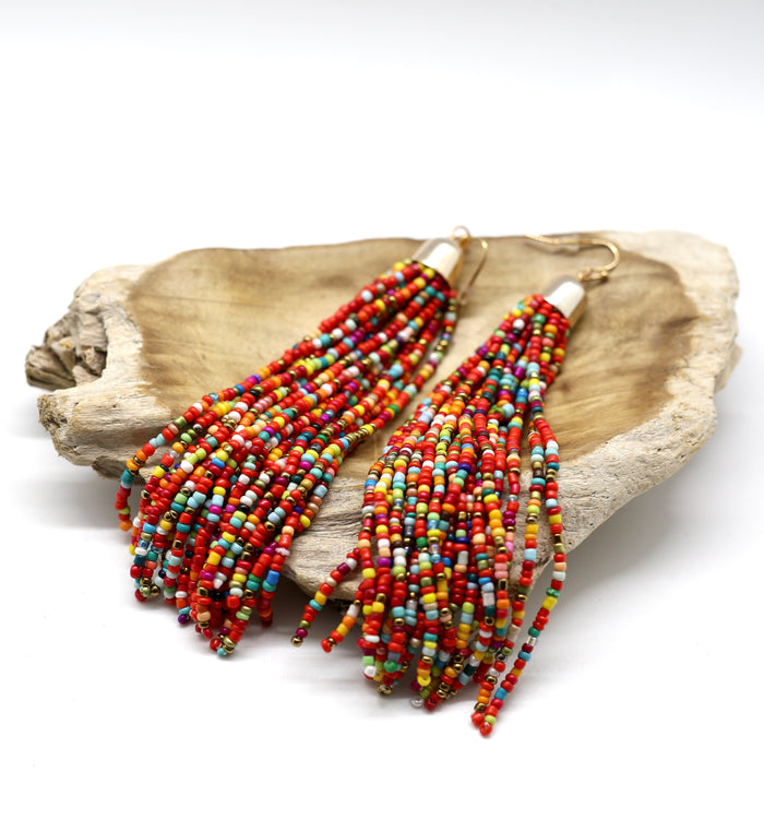 Seed Bead Dangle Earrings