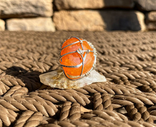 SILVER+CARNELIAN RING