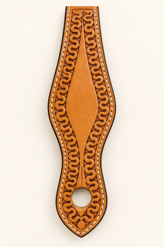 Slobber Leathers - SL08 - 8 " Carlos Border Stamped Medium Oil
