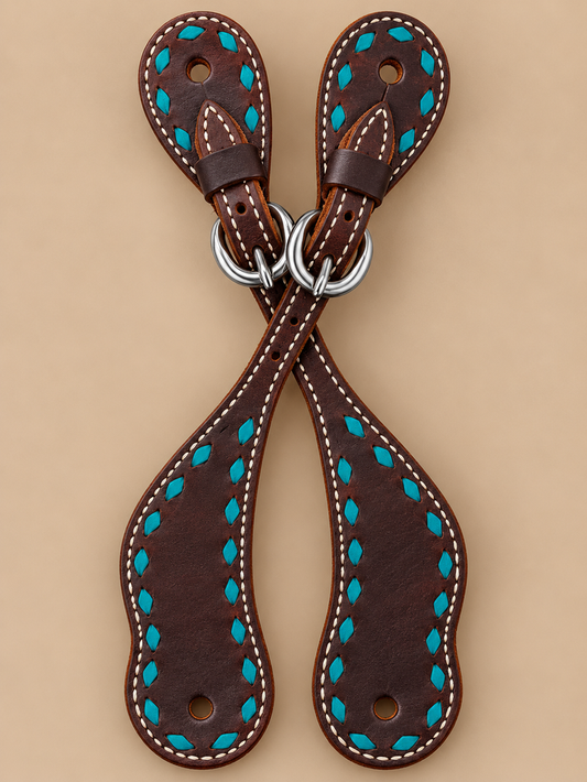 Spur Straps - SPS174 - Chocolate Harness Leather Cowboy Youth