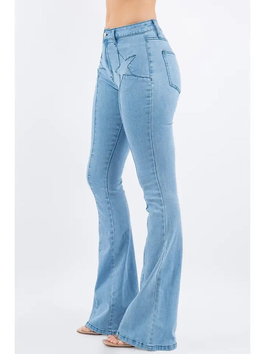 Star Cut Out Bootcut Flare