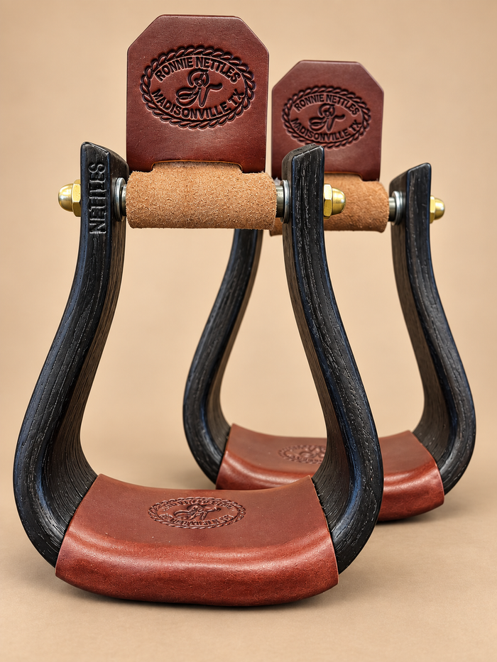 Stirrups - STP77 - Nettles 3" Flat Bottom Torched Matte Finish