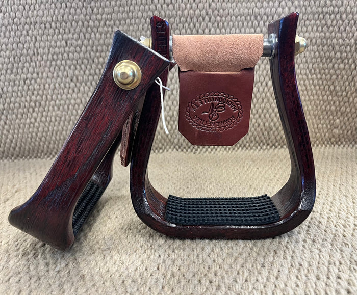 Stirrups - STP81 - Nettles 2" Barrel Racer w/ Gripper Black and Painted Red